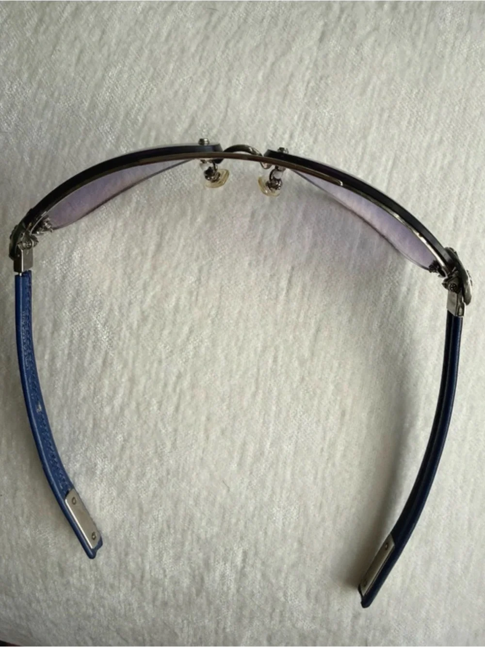 Chrome Hearts Purple Gradient Rimless Sunglasses with Silver Accents